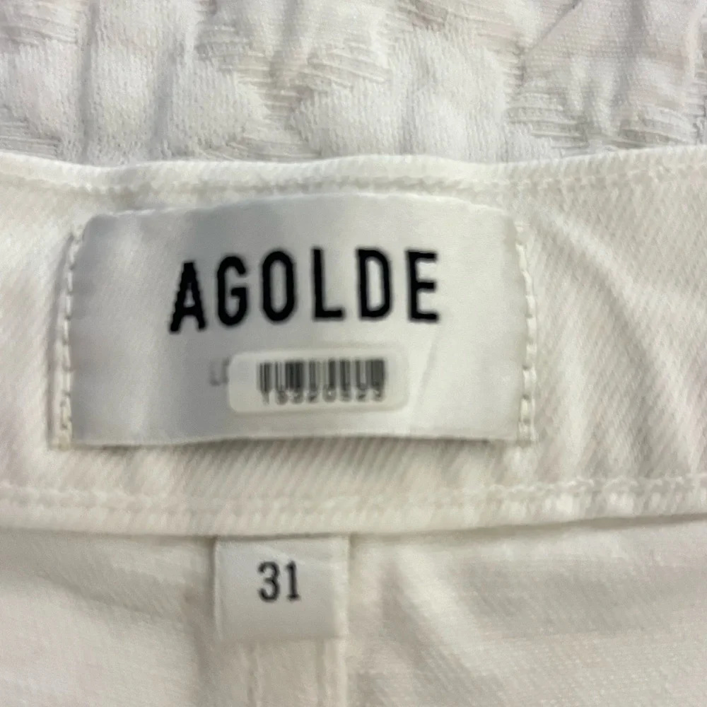 Agolde White Riley Crop Straight Leg Jeans Size 31 - Picture 7 of 13